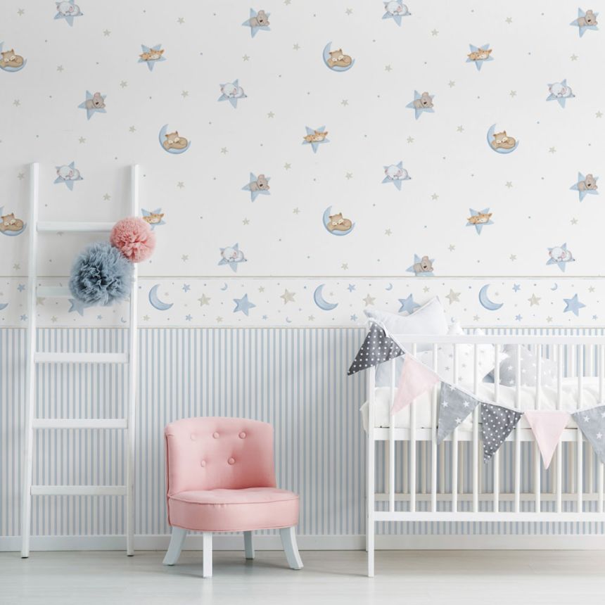 Children's self-adhesive border Stars, moon 470-3, Pippo, ICH Wallcoverings