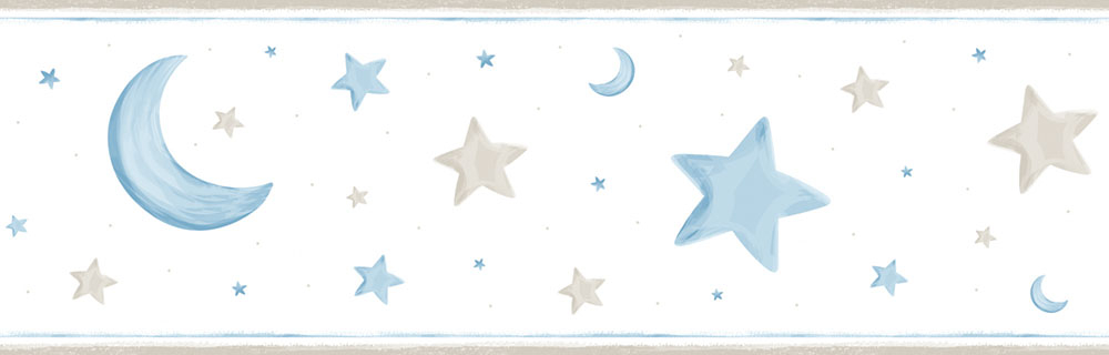 Children's self-adhesive border Stars, moon 470-1, Pippo, ICH Wallcoverings