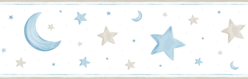 Children's self-adhesive border Stars, moon 470-1, Pippo, ICH Wallcoverings