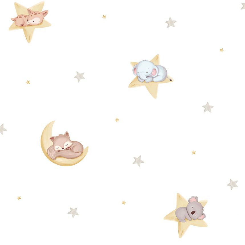 Paper children's wallpaper with animals and stars 450-3, Pippo, ICH Wallcoverings