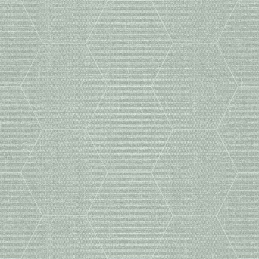 Non-woven geometric pattern wallpaper with hexagons 148750, Blush, Esta Home
