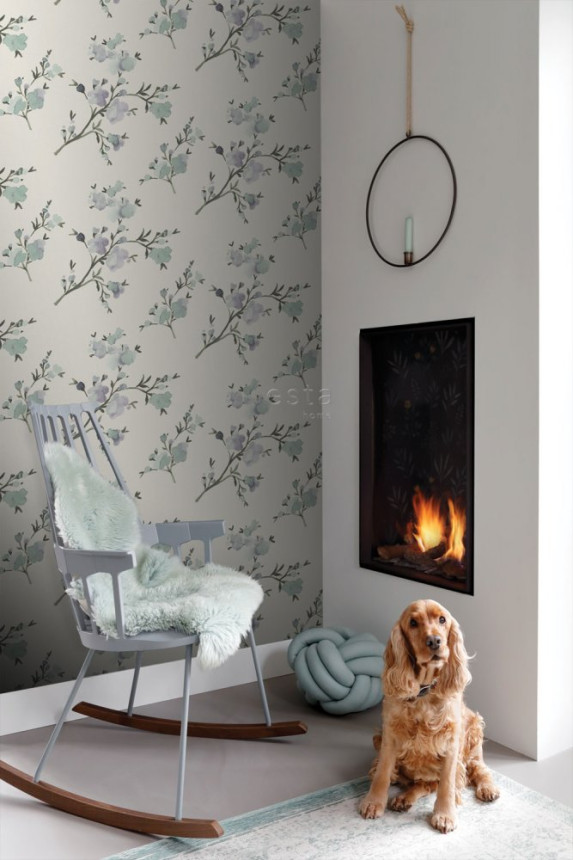 Non-woven wallpaper, flowering twigs 148715, Blush, Esta Home