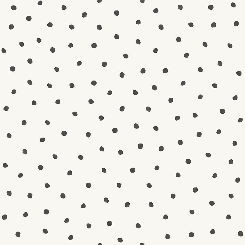 Metallic non-woven wallpaper with black dots 347699, Precious, Origin