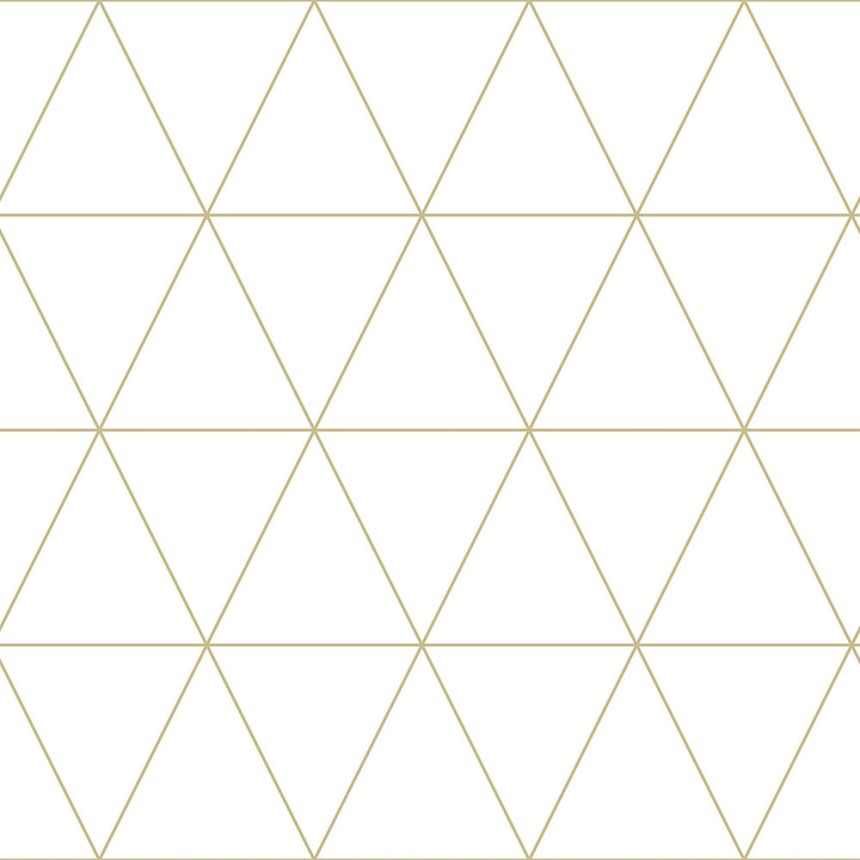 Modern non-wovendesign wallpaper - golden outlines of triangles 347682, City Chic, Precious, Origin