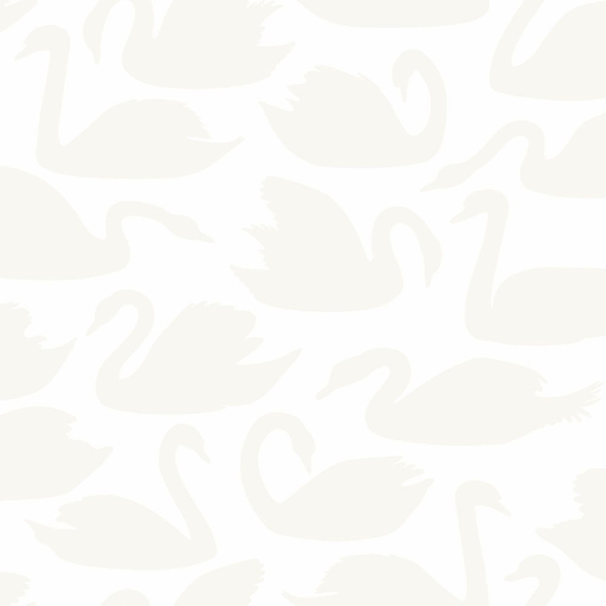 Metallic non-woven wallpaper with swans 347707, Precious, Origin