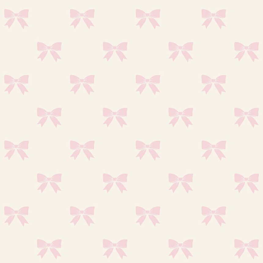 Metallic non-woven wallpaper for girls - bows 346846, Precious, Origin