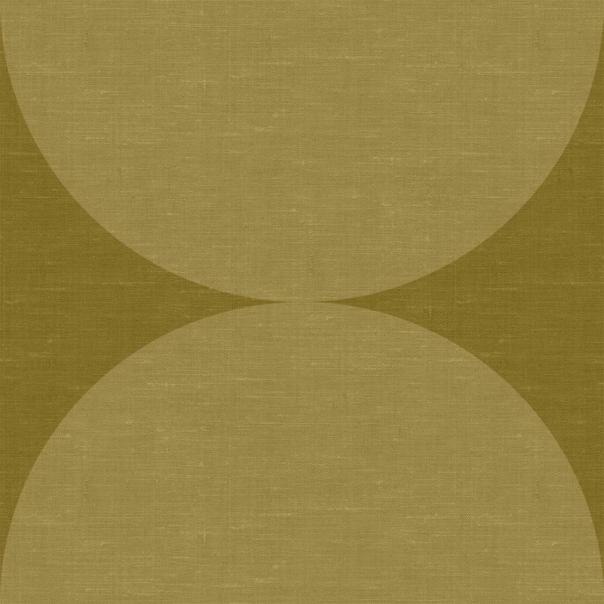 Non-woven ocher geometric pattern wallpaper - hemisphere 357226, Natural Fabrics, Origin