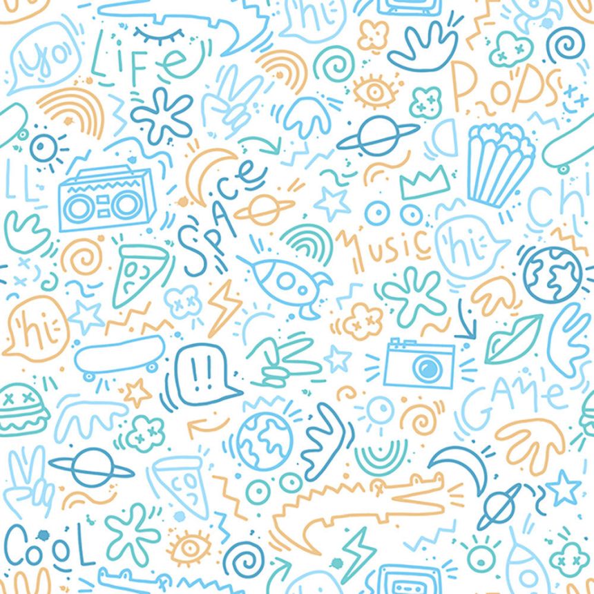 Non-woven wallpaper for teenagers - graphic motifs M45701, My Kingdom, Ugépa
