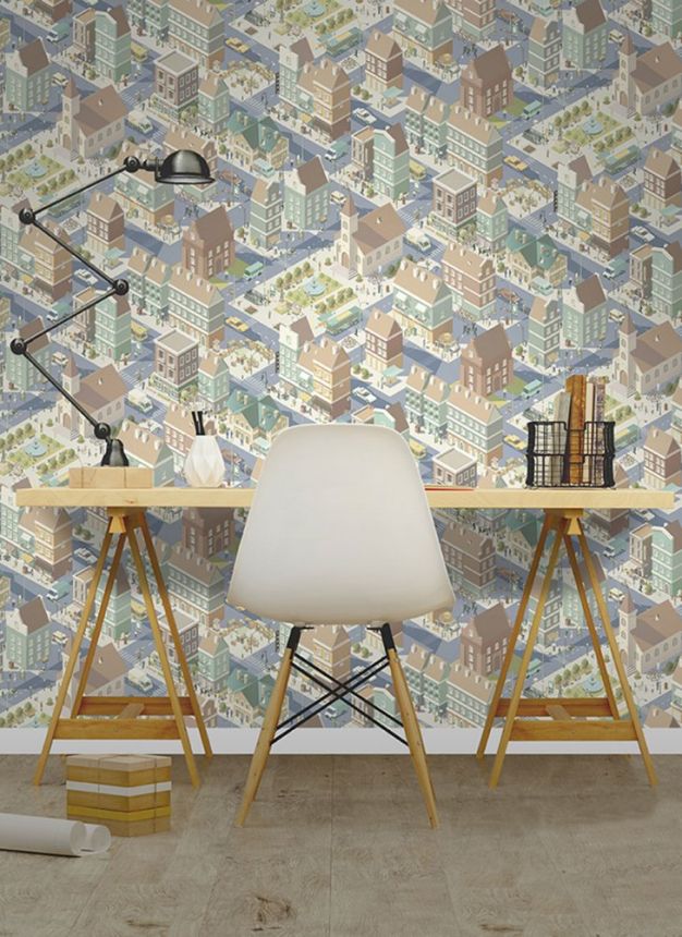 Children's non-woven wallpaper City L97603, My Kingdom, Ugépa