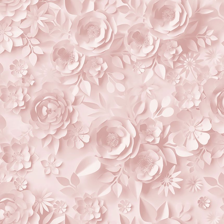 Non-woven floral pink wallpaper with 3D effect M44603, My Kingdom, Ugépa