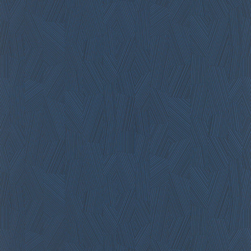 Geometric pattern wallpaper, dark blue with metallic reflections MU3008 Muse, Grandeco