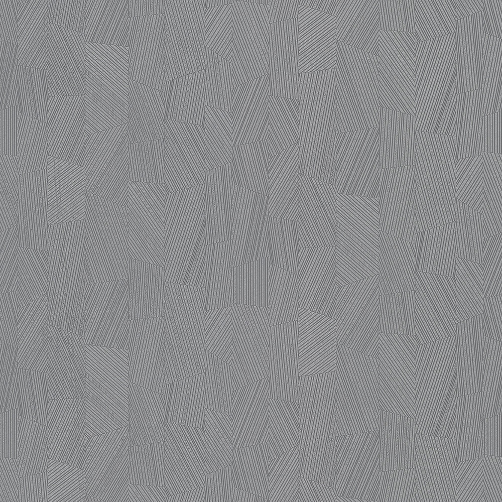 Geometric pattern wallpaper, gray with metallic reflections MU3007 Muse, Grandeco