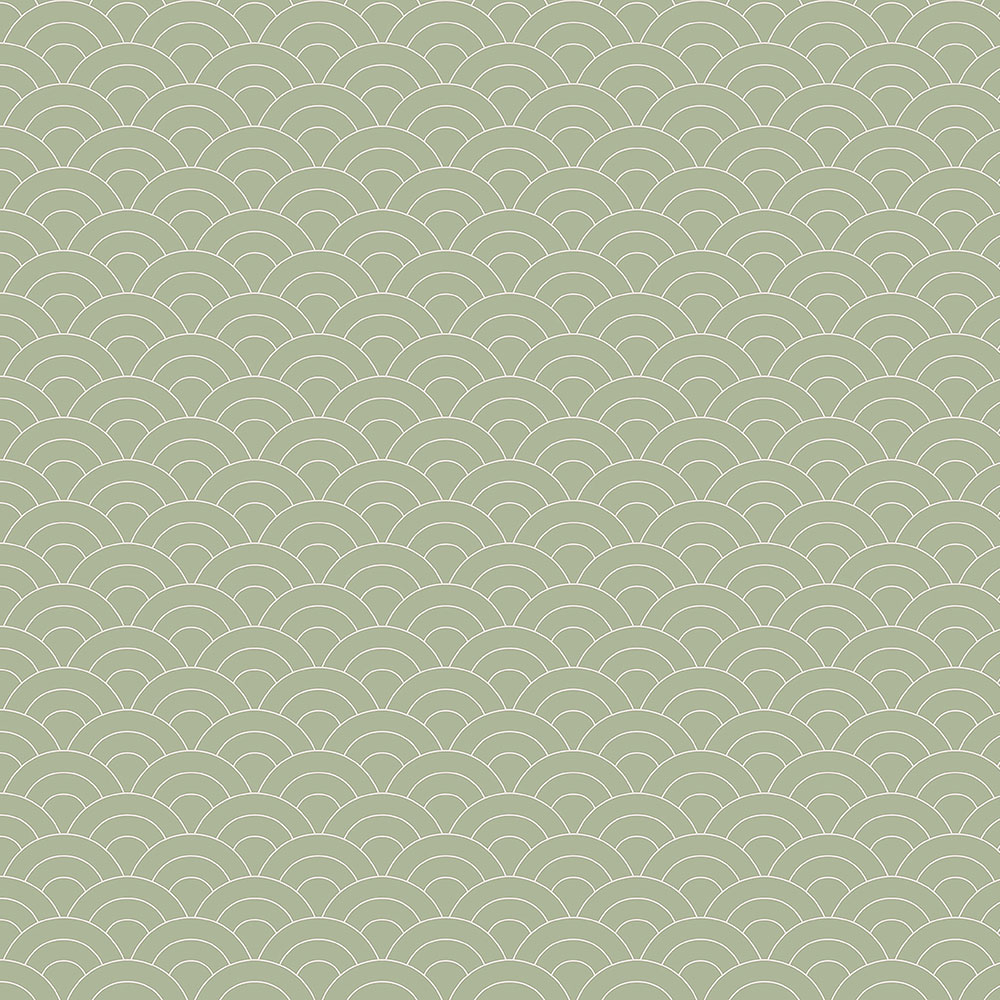 Green non-woven wallpaper, arched pattern 6506-3, Batabasta, ICH Wallcoverings