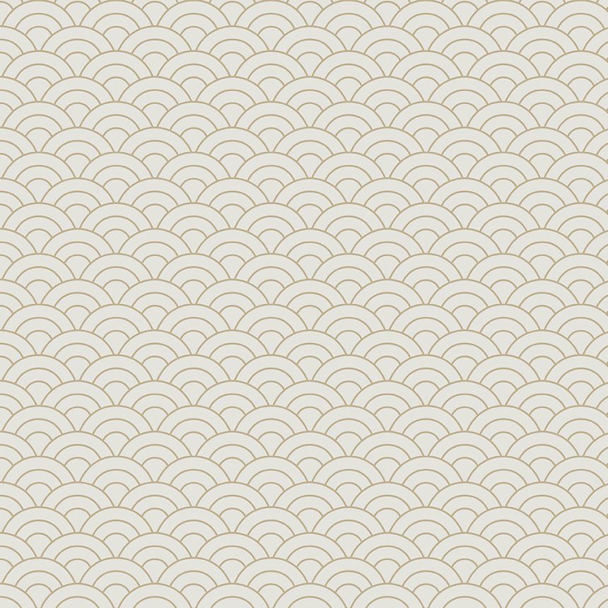 Beige-gold non-woven wallpaper, arched pattern 6506-2, Batabasta, ICH Wallcoverings