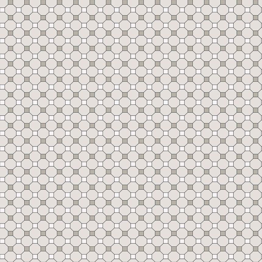 Gray non-woven wallpaper, mosaic 6504-2, Batabasta, ICH Wallcoverings