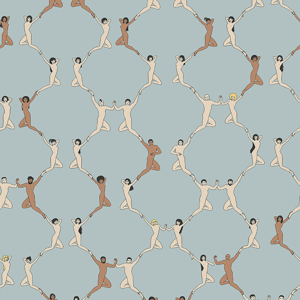 Unusual, blue non-woven wallpaper 6500-1, Batabasta, ICH Wallcoverings