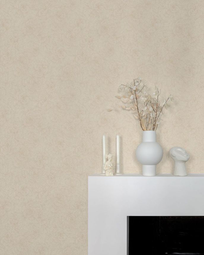 Beige non-woven wallpaper with flowers 32003, Textilia, Limonta