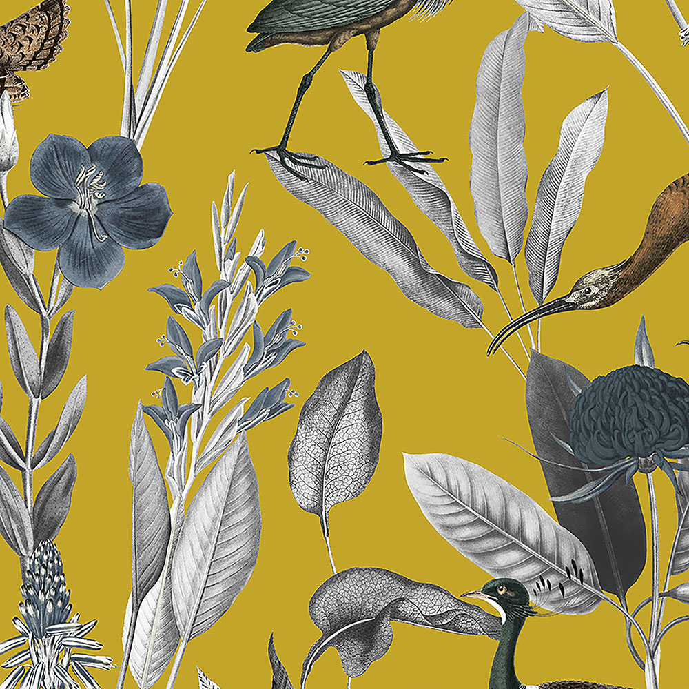 Non-woven wallpaper with herons 111720, Genesis, Graham & Brown