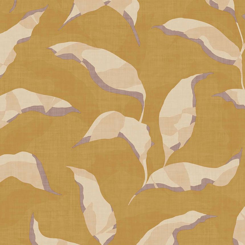 Ocher wallpaper, plants, twigs, leaves 318053, Twist, Eijffinger