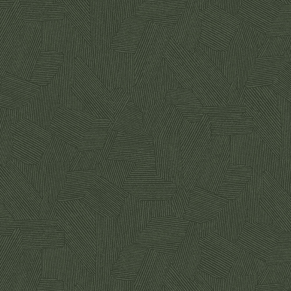 Green wallpaper with graphic ethno pattern 318005, Twist, Eijffinger