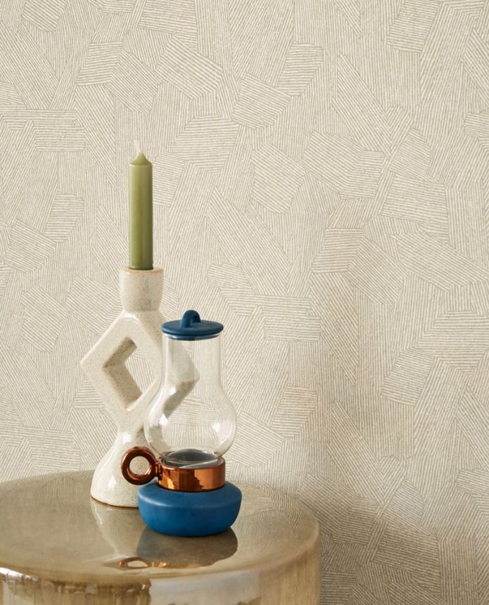 Cream wallpaper with graphic ethno pattern 318000, Twist, Eijffinger