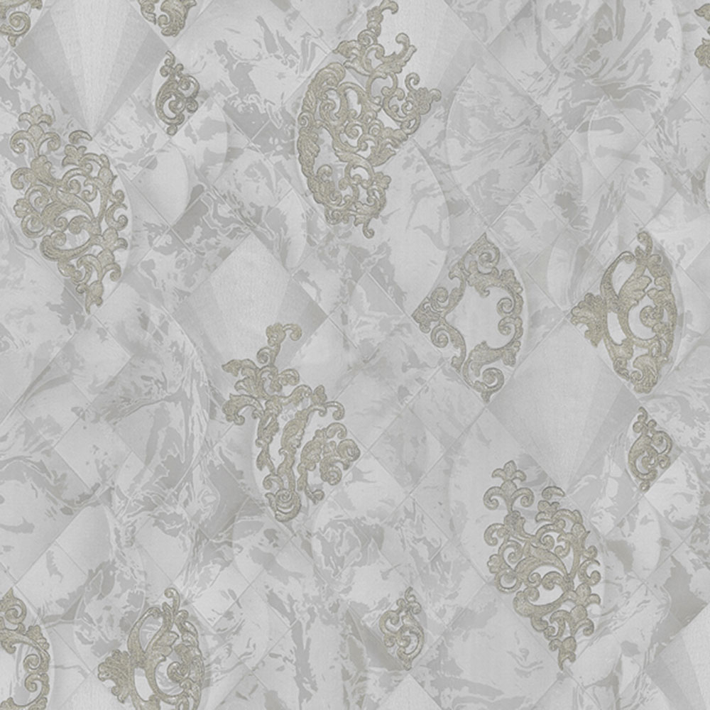Luxury gray wallpaper with metallic ornaments M31927, Magnifica Murella, Zambaiti Parati
