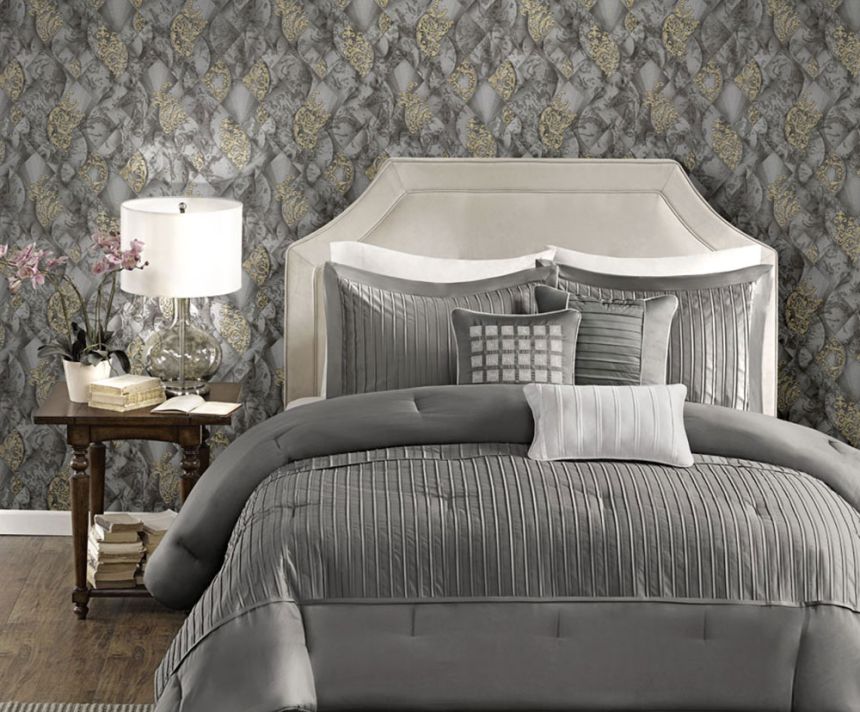 Luxury gray-black wallpaper with ornaments M31926, Magnifica Murella, Zambaiti Parati