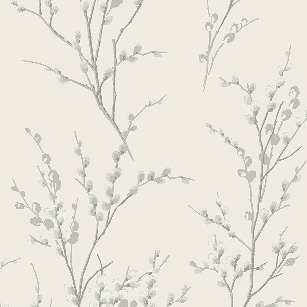 Non-woven wallpaper with catkins twigs 113359, Laura Ashley, Graham & Brown