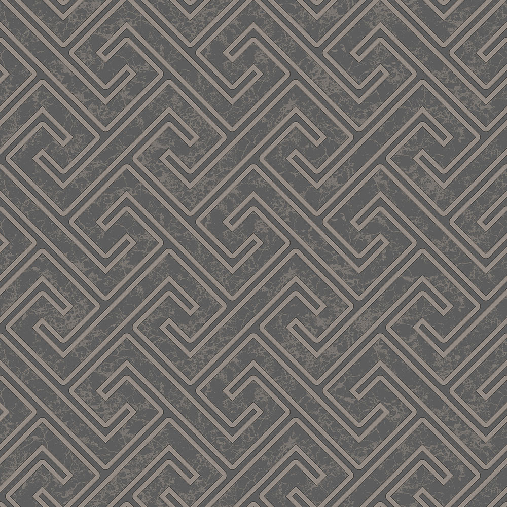 Brown geometric pattern wallpaper, M54909, Adéle, Ugépa