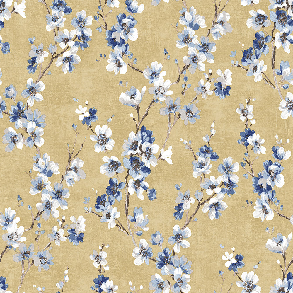 Yellow non-woven wallpaper, Flowers, M52702, Adéle, Ugépa