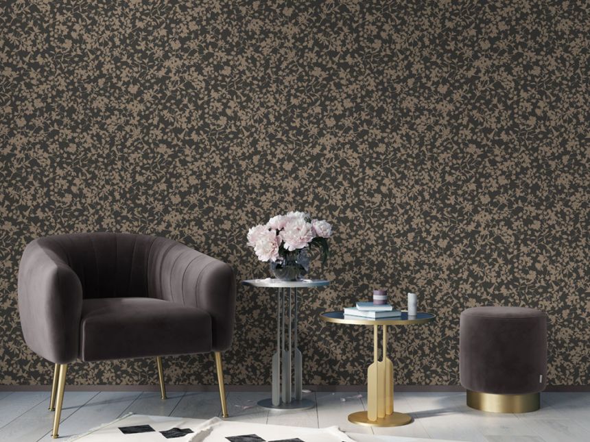 Blue non-woven wallpaper, Flowers, M52404, Adéle, Ugépa