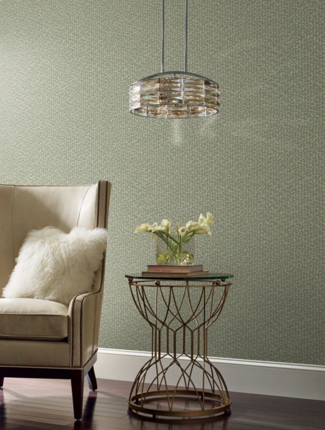 Green non-woven wallpaper with cream spots DD3801, Dazzling Dimensions 2, York