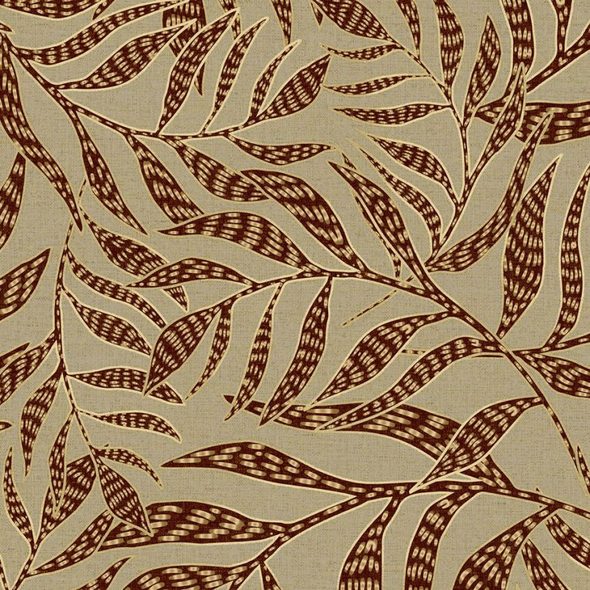 Luxury non-woven wallpaper for the wall, leaf pattern 391555, Terra, Eijffinger