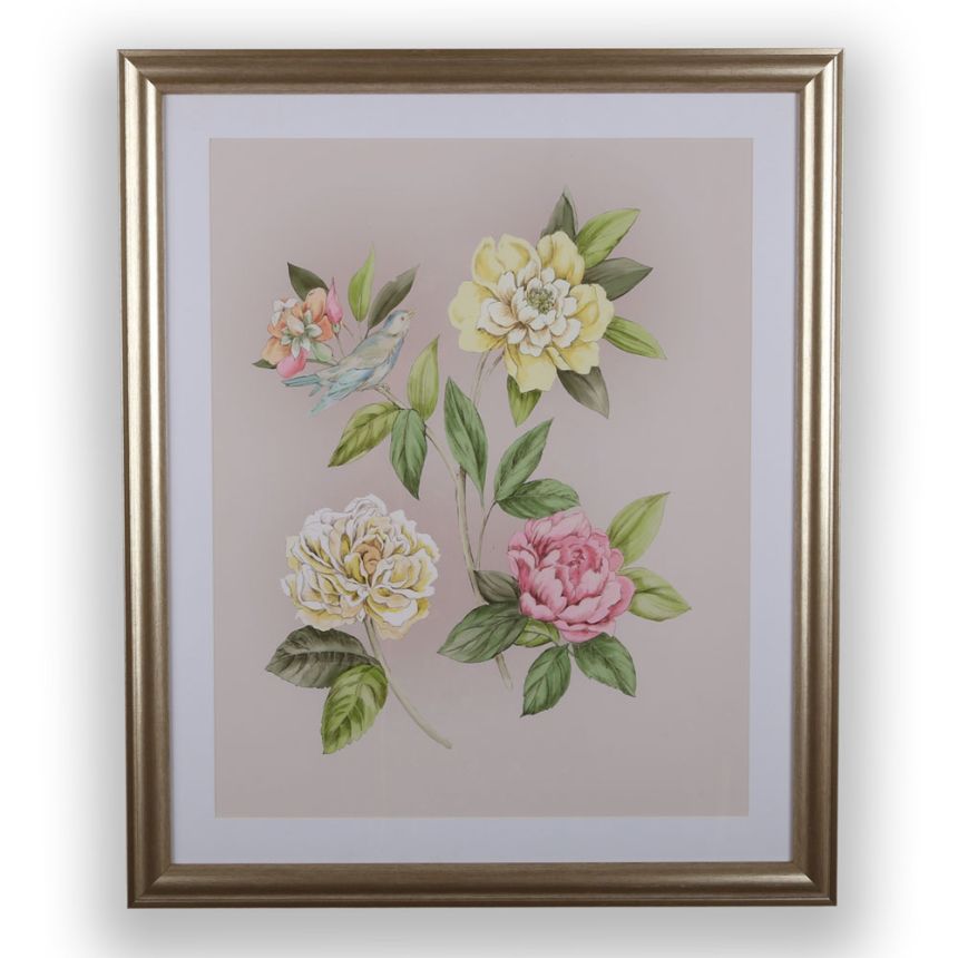 Printed canvas, framed Roisin pale amethyst 115772, Laura Ashley, Graham Brown