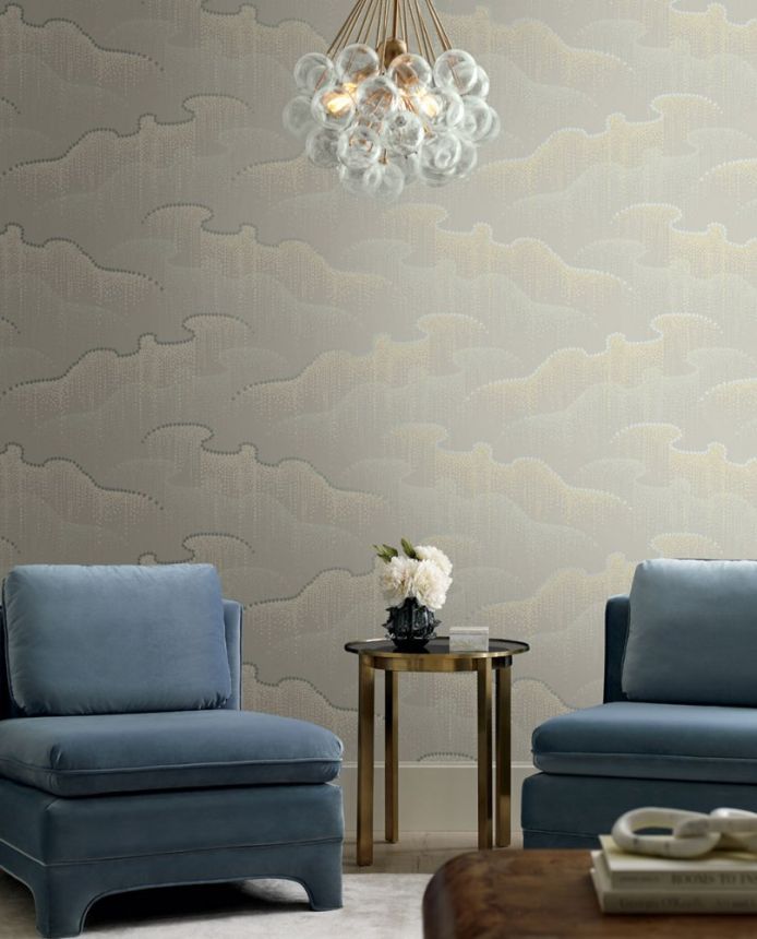 Gray non-woven wallpaper, dots, pearls OS4265, Modern nature II, York