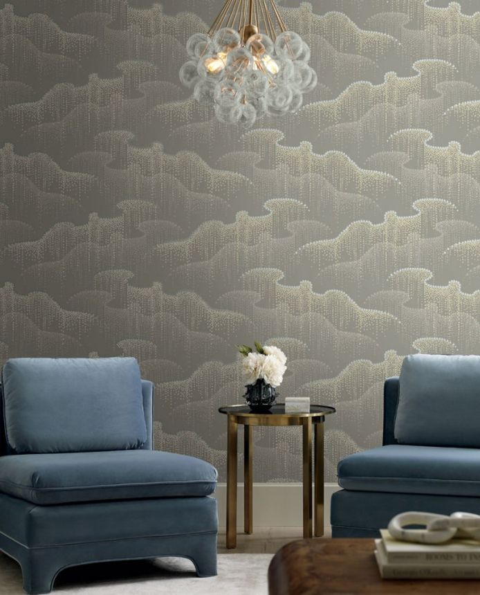 Gray non-woven wallpaper, dots, pearls OS4262, Modern nature II, York