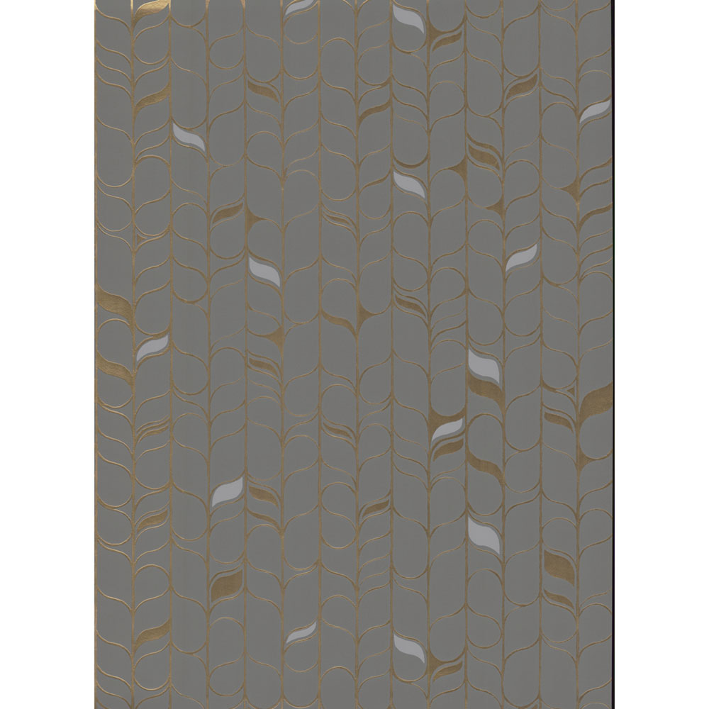 Gray-gold non-woven wallpaper, leaves OS4203, Modern Nature II, York