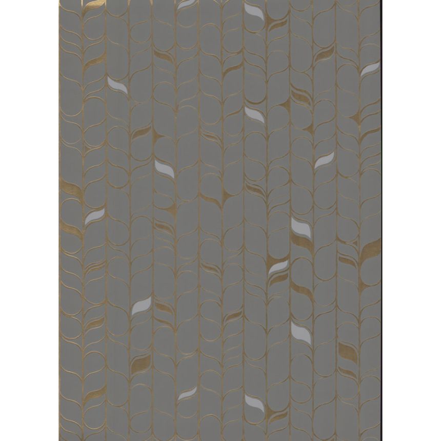 Gray-gold non-woven wallpaper, leaves OS4203, Modern Nature II, York