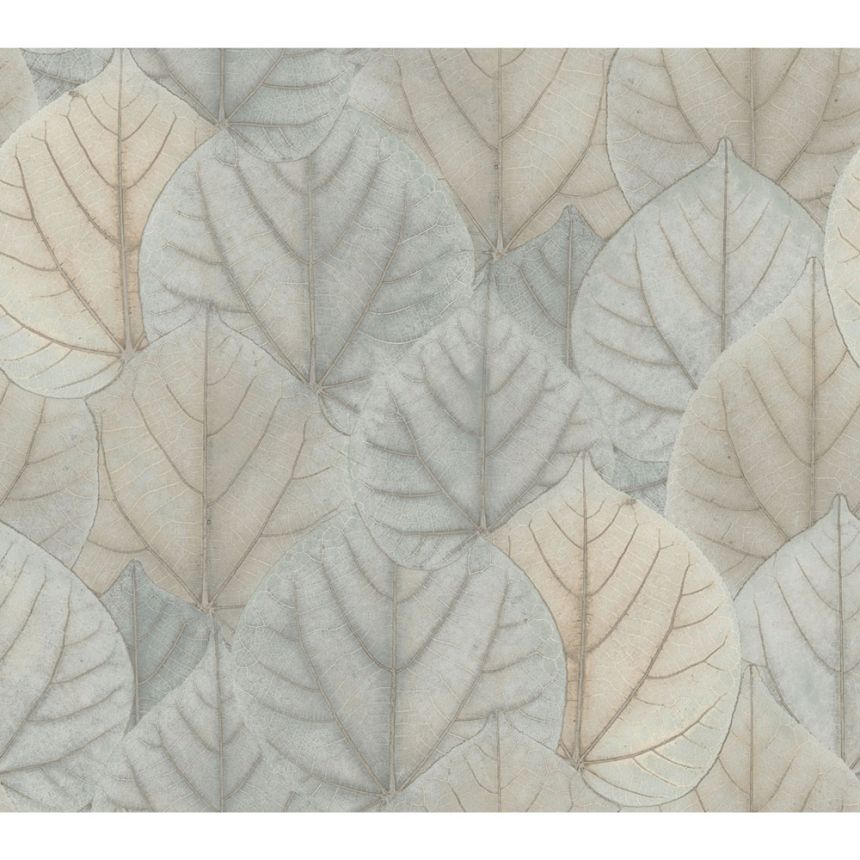 Blue-gray-beige non-woven wallpaper, leaves OS4244, Modern Nature II, York