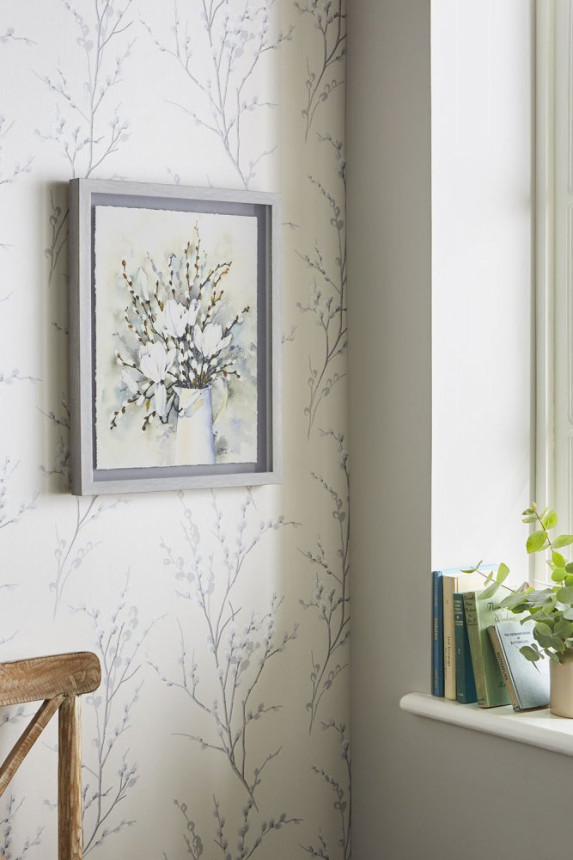 Printed canvas, framed Pussy willow in vase 115033, Laura Ashley, Graham Brown