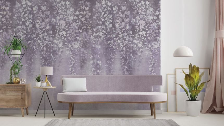 Non-woven wall mural, Leaves, Z66895, 5,10 X 3 m, Satin Flowers, Zambaiti Parati