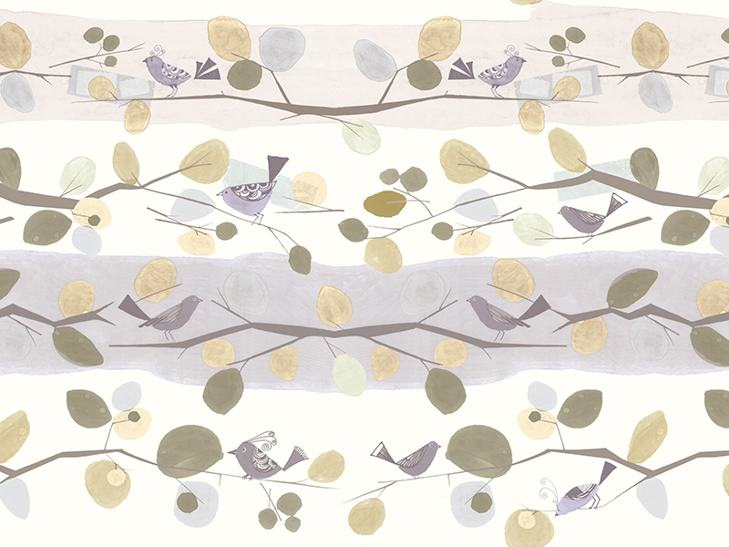 Non-woven wall mural, Twigs, Z66891, 5,10 X 3 m, Satin Flowers, Zambaiti Parati