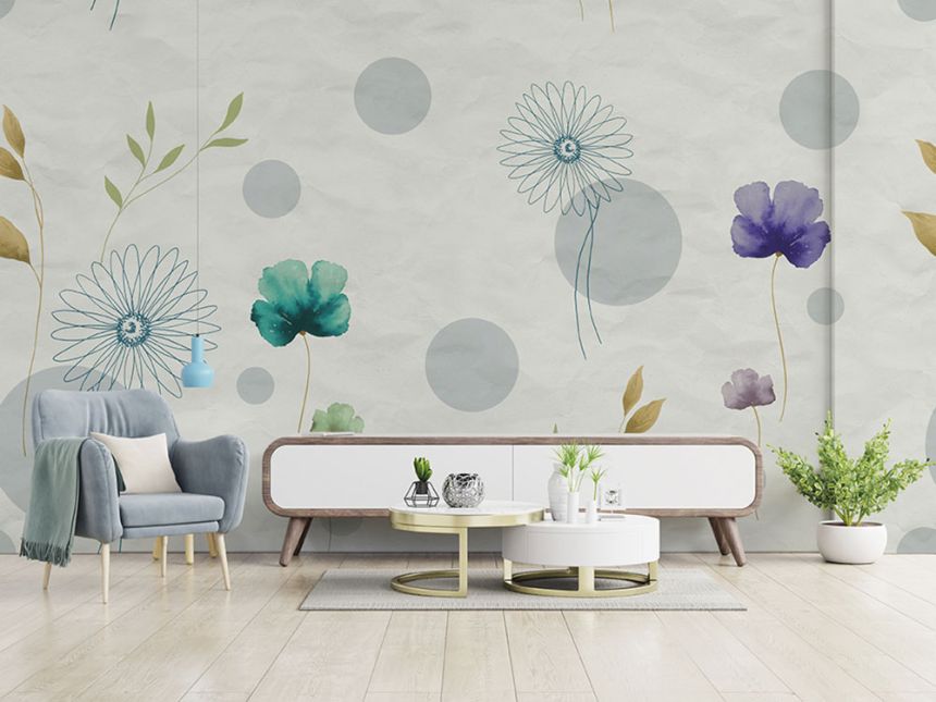 Flowers wall mural, Z66886, 5,10 X 3 m, Satin Flowers, Zambaiti Parati