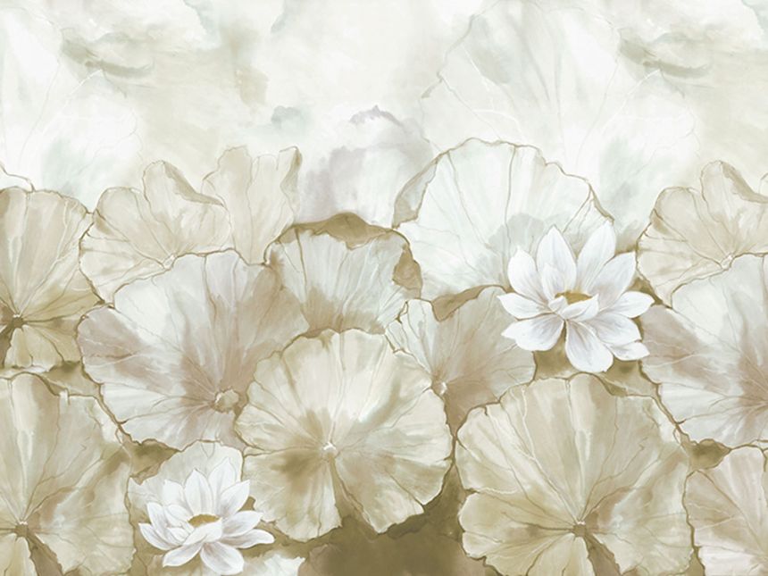 Wall mural, Flowers with leaves, Z66875, 5,10 X 3 m, Satin Flowers, Zambaiti Parati