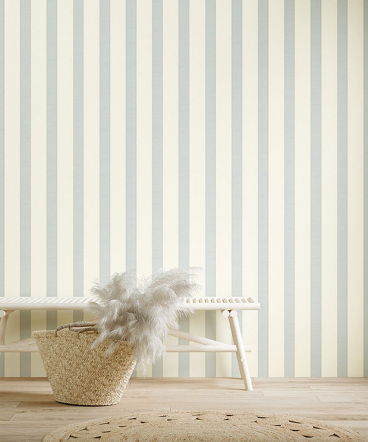 Beige non-woven stripes wallpaper, Z66855, Satin Flowers, Zambaiti Parati