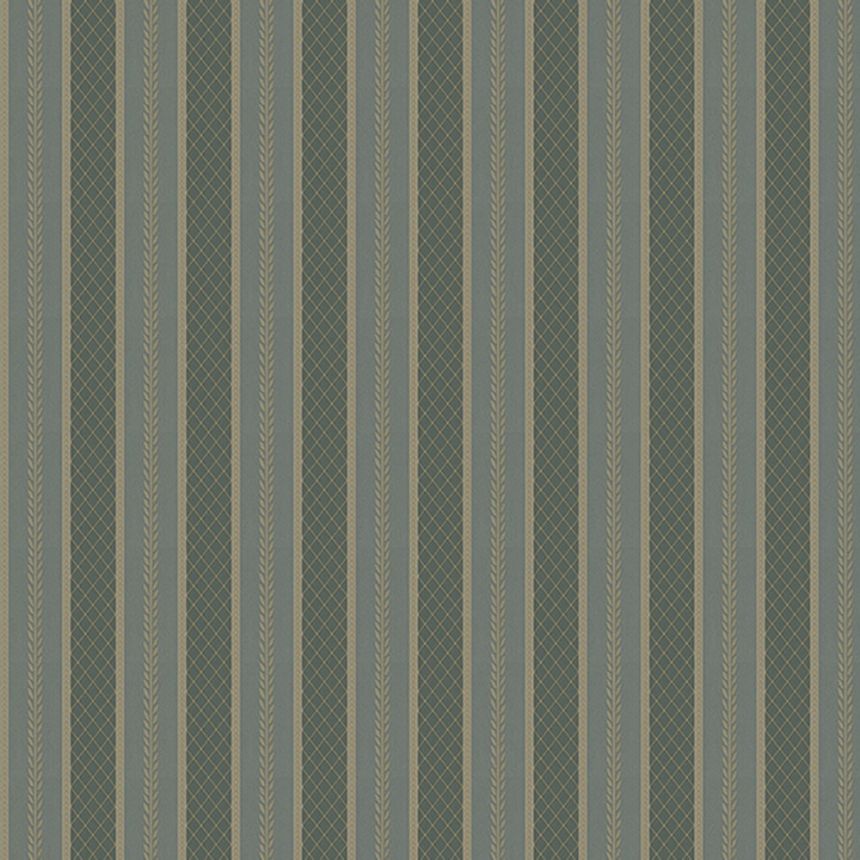 Green non-woven stripes wallpaper, Z66852, Satin Flowers, Zambaiti Parati