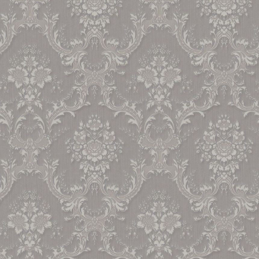 Gray non-woven baroque wallpaper, Z66841, Satin Flowers, Zambaiti Parati