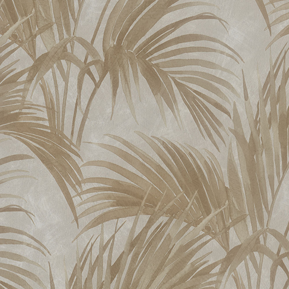 Beige non-woven wallpaper, Leaves, Z66826, Satin Flowers, Zambaiti Parati