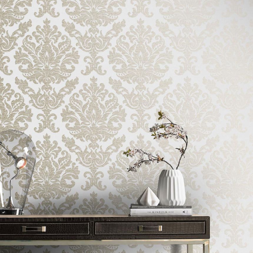 Silver wallpaper with ornaments 105450 Eternal, Graham&Brown