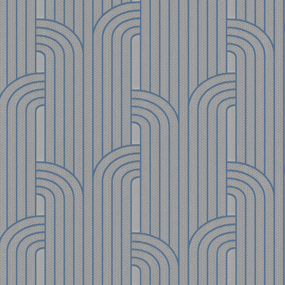 Silver geometric pattern wallpaper Z76048, Vision, Zambaiti Parati